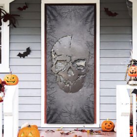 Halloween Door Cover Skull Crack BNN477D