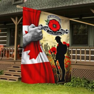 Canada Veteran Flag Lest We Forget Poppy Flower Remembrance Day Flag TPT293F