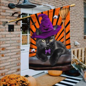 Black Cat Halloween Flag Cat Costume Home Decorative TQN398F