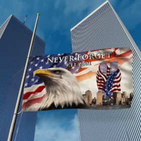9.11 America Patriot Day Grommet Flag Remembering The Fallen LNT392GFv1