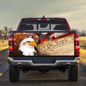 We The People. God Bless America. American Eagle Truck Tailgate Decal Sticker Wrap THH3719TD