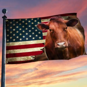Red Angus Cattle American Grommet Flag MLN437GFv1