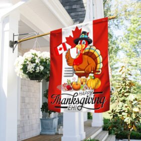 Happy Canadian Thanksgiving Flag Turkey Canada Flag TQN408F