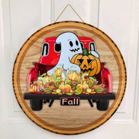 Fall Round Wooden Sign Happy Fall LNT526WD
