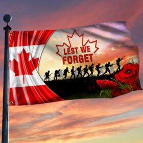 Veteran Canadian Memorial Grommet Flag Lest We Forget LNT487GF