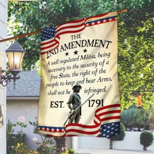 The 2nd Amendment A Well Regulated Militia Patriotic American Flag MLN470F