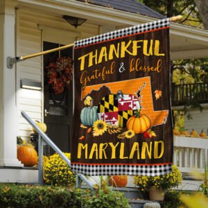 Thanksgiving Maryland Flag Thankful Grateful And Blessed TQN446F