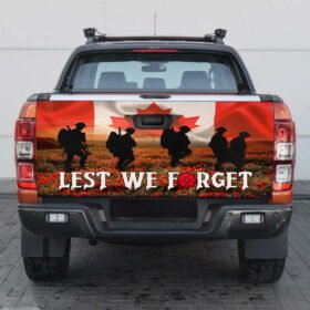 Remembrance Day. Canadian Veteran. Lest We Forget Truck Tailgate Decal Sticker Wrap THN3526TD