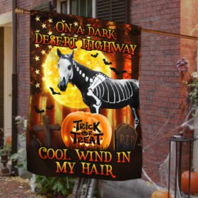 Halloween Horse Flag On A Dark Desert Highway Cool Wind In My Hair Flag MLN499F