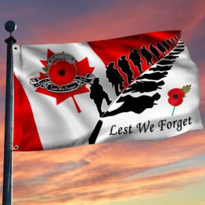 Canada Veteran Lest We Forget Poppy Flower Canadian Veteran Grommet Flag MLN432GF