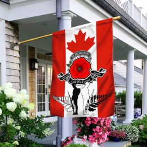 Canada Veteran Flag Canadian Veteran Lest We Forget Poppy Flower Flag MLN461F