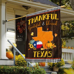 Texas Thanksgiving Flag Thankful Grateful And Blessed TQN446Fv1