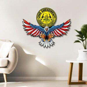 2nd Amendment Hanging Metal Sign Dont Tread On Me Eagle TQN427MS