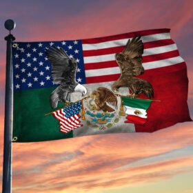 Mexico. Mexican American Grommet Flag TPT218GF