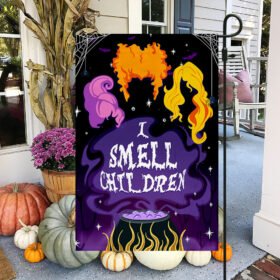 Three Witches Halloween I Smell Children Flag MLN541F