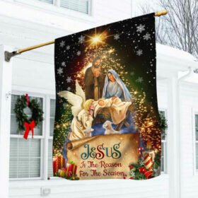 Jesus Christmas Flag Jesus Is The Reason For The Season Christmas Flag MLN564F