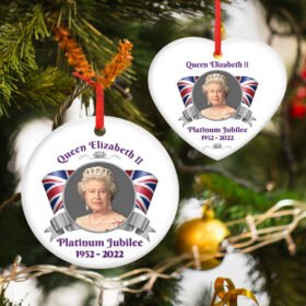Queen Elizabeth II Ceramic Ornament Platinum Jubilee 1952-2022 TQN519Ov1