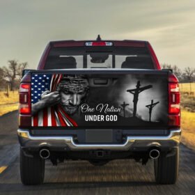 Jesus Sticker One Nation Under God American Patriot Truck Tailgate Decal Sticker Wrap TRL06TDv5