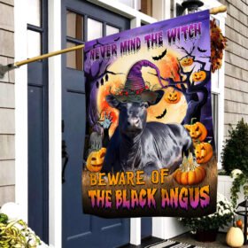 Halloween Black Angus Beware Of The Black Angus Flag MLN544F