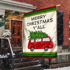 Christmas Bus Van Flag Merry Christmas Y'all TQN524Fv1