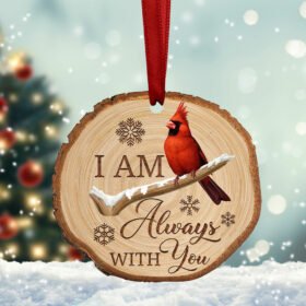 Cardinal Christmas Ornament, I am Always With You Memorial Ornament, Cardinal Memorial Ornament, Sympathy Christmas Gift, I am Always With You, Memorial Gifts For The Loss Of A Loved One, Family Tree Memorial Ornament, Christmas Decorations TQN530O
