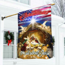 Christian Flag Christmas It's All About Jesus BNN519F