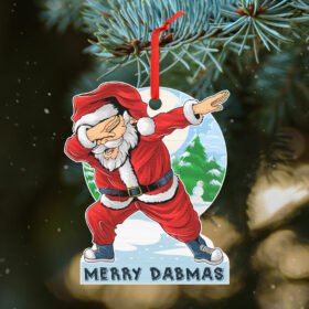 Christmas Santa Custom Shaped Ornament Merry Dabmas LNT612O