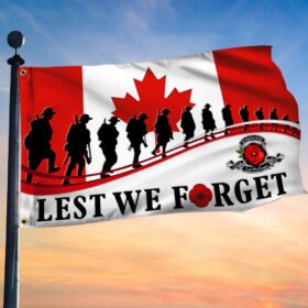 Veteran Canadian Grommet Flag Lest We Forget BNN553GF