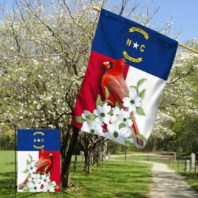 North Carolina Flag Cardinal And Flowering Dogwood BNN499F