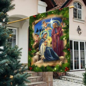 Jesus Christmas Flag Nativity Scene Jesus Is Born Christianity TQN521Fv1