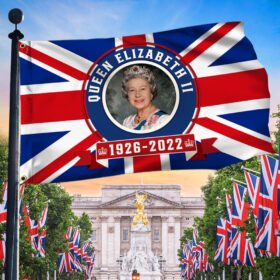 Queen Elizabeth II Memorial 1926-2022 UK Grommet Flag TQN487GF