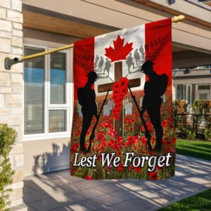 Canadian Veterans Poppy Flag Lest We Forget Veteran Canada Flag MLN522F