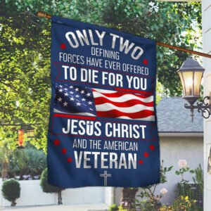 Veteran Only Two Defining Forces Have Ever Offered To Die For You Jesus Christ and the American Veteran Flag MLN563F