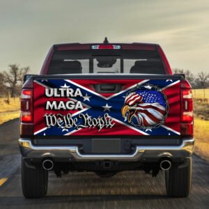 Ultra MAGA Truck Tailgate Decal Sticker Wrap We The People Southern Confederate Flag TQN145TDv1