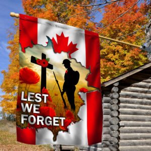 Canada Veterans Poppy Lest We Forget Remembrance Day Patriotic Canadian Veterans Flag MLN545F