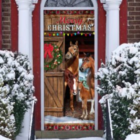 Horses Merry Christmas Door Cover MLN635D