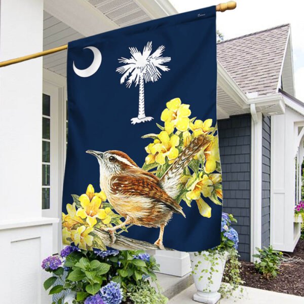 South Carolina Flag Carolina Wren with Yellow Jessamine BNN573F