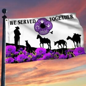 Lest We Forget Animals Purple Poppy Grommet Flag LNT687GF