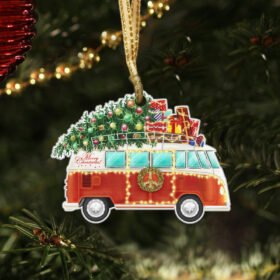 Camper Van Christmas Ornament Bus With Tree On The Roof TQN559O