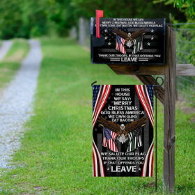 In This House We Salute Our Flag, Patriotic Eagle Veteran Garden Flag & Mailbox Cover TPT411MF