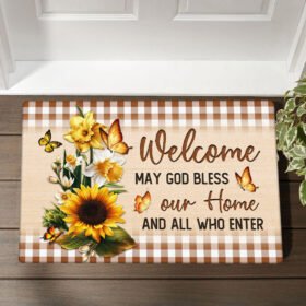 Welcome May God Bless Our Home And All Who Enter Doormat TQN651DM