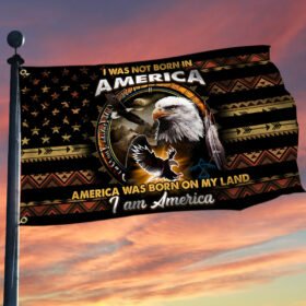 America Was Born On My Land Native American Grommet Flag BNN611GF