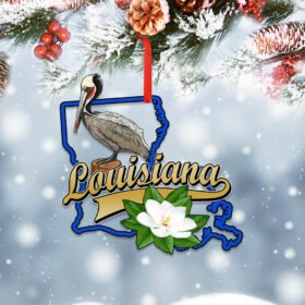 Louisiana Map Christmas Ornament TQN533Ov1