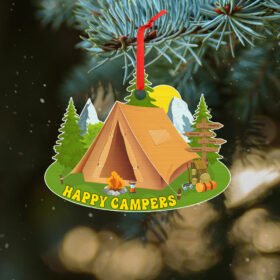 Camping Tent Happy Campers Ornament MLN609Ov1