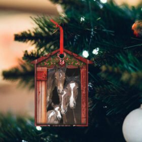 Happy Family Horse Christmas Ornament BNN593Ov1