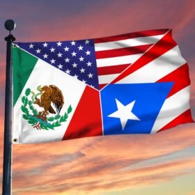 America Mexico and Puerto Rico Together Grommet Flag BNN618GF