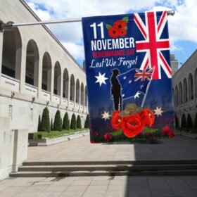 Remembrance Day Australia 11 November Lest We Forget Poppy Veterans Flag MLN617F
