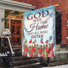 Christmas Cardinal Flag God Bless This Home And All Winter LNT678F