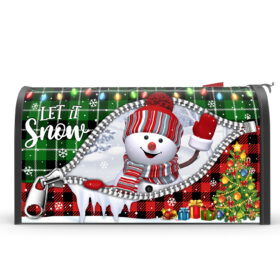 Snowman Let It Snow Merry Christmas Mailbox Cover Magnetic MLN655MB