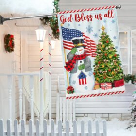 Snowman Christmas Flag God Bless Us All TQN633F